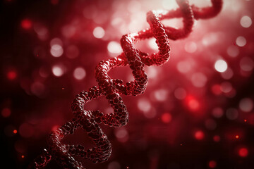 Canvas Print - Dna Red Background