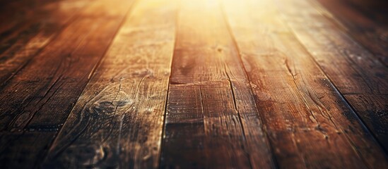 Leinwandbilder - Macro close up of a vintage style wooden table with a grainy texture providing an empty format for abstract backgrounds and designs as a copy space image