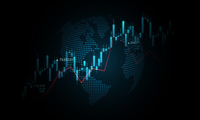 Wall Mural - global financial investment marketing business analysis graph background image