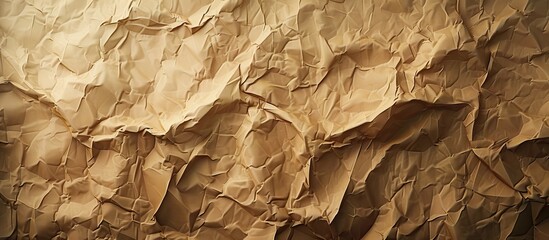 Leinwandbilder - Old paper texture with crumpled brown surface perfect for background featuring a copy space image