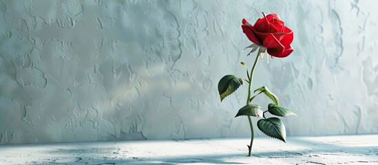 Aufkleber - Stunning unopened red rose in full bloom with copy space image