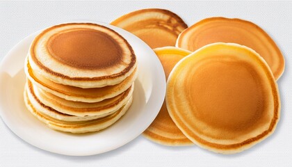 pancakes for breakfast on a transparent background