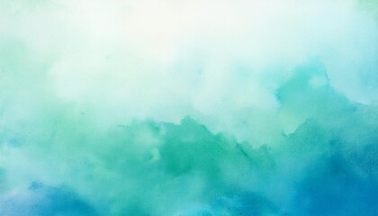 watercolor background in blue and white painting with gradient painted texture and grunge in abstract design pastel blue green backgrounds or paper banner