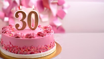 pink birthday cake 30 years