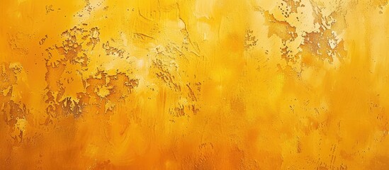 Leinwandbilder - Abstract saffron wash background with a grungy shabby unevenly painted plaster wall texture resembling a retro wall with copy space image