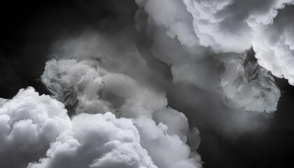 gray smoke clouds on black color abstract watercolor background