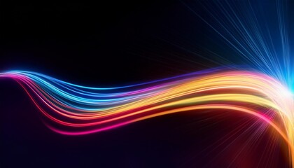 Wall Mural - abstract colorful motion glow light trail with multi color particles background