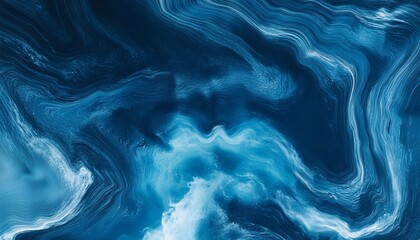 Canvas Print - ocean in rich blue abstract marbled wallpaper or background 005