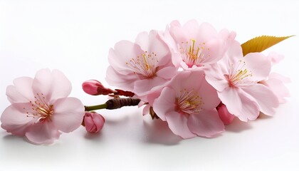 Wall Mural - sakura flowers on white