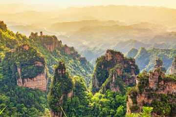 zhangjiajie national park. famous tourist attraction in wulingyuan, hunan, china. amazing natural la