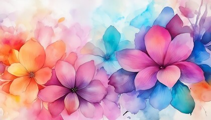 Wall Mural - abstract watercolor colorful flower background