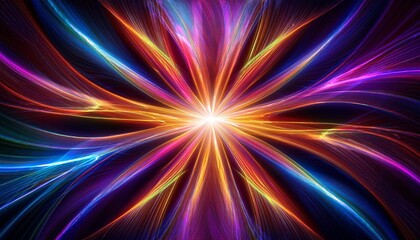 Canvas Print - abstract background fractal rays of energy spiritual new age psychedelic by generative ai