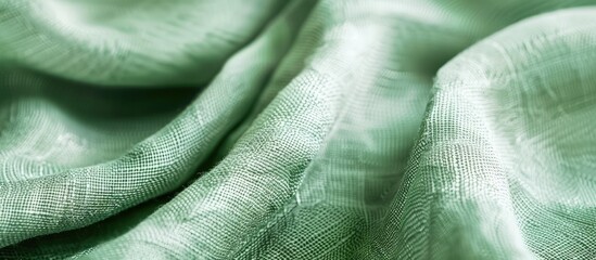 Aufkleber - High quality photo featuring a soft green textured cotton textile background with copy space image