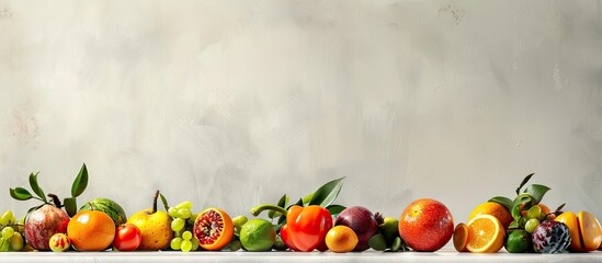 Poster - An array of organic fruits displayed with ample copy space for text or graphics