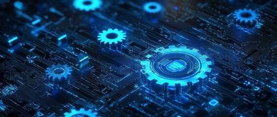 Leinwandbilder - Automated Software Technology Process System concept. The concept of business, technology, internet, and networks.