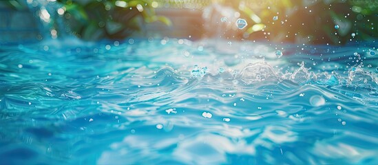 Leinwandbilder - Blue swimming pool background with copy space image