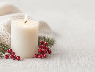 Delightful Christmas candle creation featuring a cozy glow and festive embellishments, perfect for enhancing your holiday atmosphere.