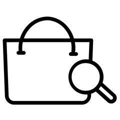 Sticker - Fashion Item Bag Line Icon