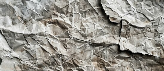 Fototapete - A vintage style grey paper texture resembling old newspapers with a rough creased appearance on hardboard perfect for a copy space image