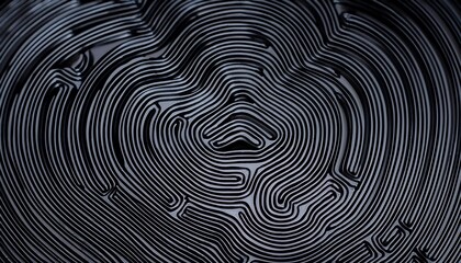 Poster - black fingerprint maze labyrinth background wallpaper