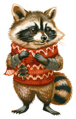 Poster - PNG Raccoon character animal mammal cat.