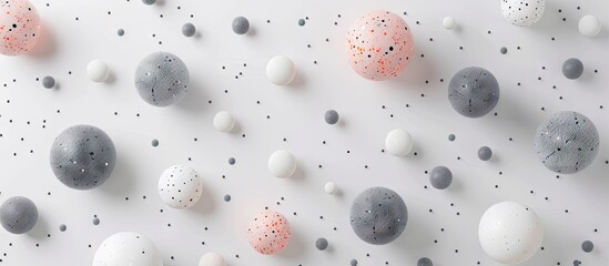 Leinwandbilder - Top view of decorative balls on a white surface offering copy space image