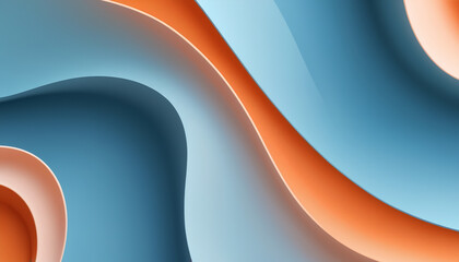blue and orange abstract waves, modern dynamic background