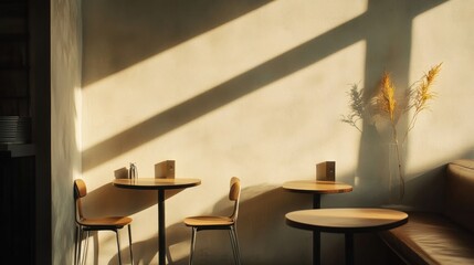 Canvas Print - Sunlight Streaming Through Cafe Window