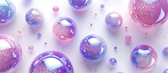 Leinwandbilder - Top view of decorative balls on a white surface offering copy space image