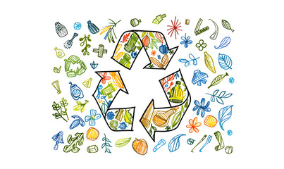 recycle and reuse products concept to keep the world green.