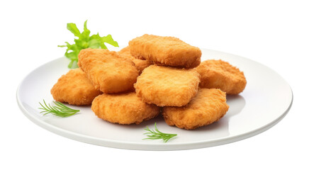 Wall Mural - PNG Plate fritters food white background.