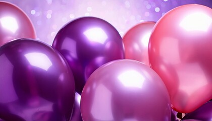 Wall Mural - luxurious party balloons in purple and pink for wallpaper or background 002