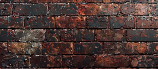 Aufkleber - Dull and corroded dark red bricks with a textured surface for copy space image