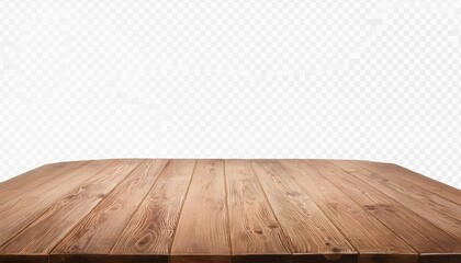 empty top of wooden table or counter isolated on transparent background for product display or design