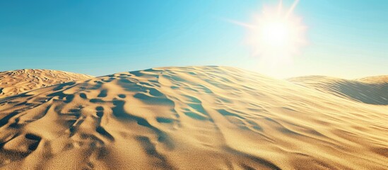 Poster - High temperatures during a heat wave with the sun in a clear sky creating an image with copy space