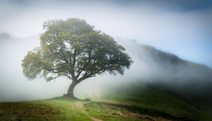 Sticker - tree in the fog