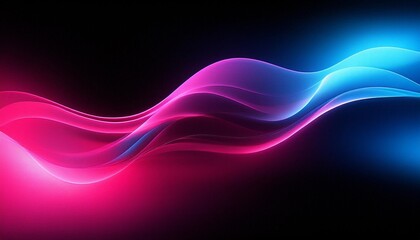 Wall Mural - grainy abstract background dark noisy poster black backdrop pink blue glowing color wave banner design copy space