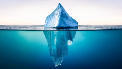 Wall Mural - an iceberg with the tip and submerged part as profit and hidden costs