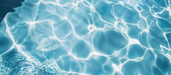 Wall Mural - Blue and white pool water creating a soothing backdrop with copy space image