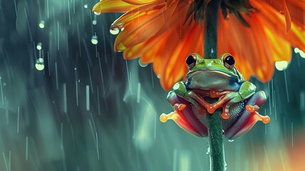 Wall Mural - an adorable frog 