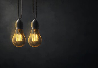 Sticker - Light bulb with glowing center isolated on grey background - Leadership Concept