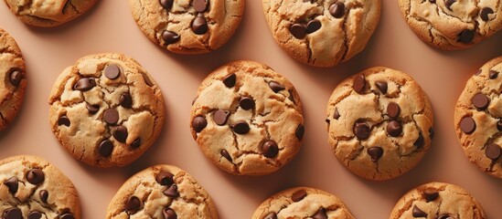 Poster - An enticing copy space image featuring assorted cookies adorned with chocolate chips