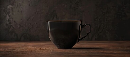 Poster - Dark background highlights black cup mockup offers copy space image