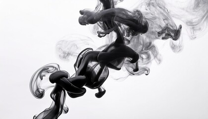 black ink smoke art on white background creating an elegant and abstract visual effect