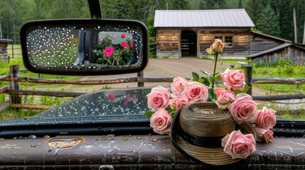 Canvas Print - A bunch of pink roses