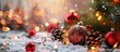 © vxnaghiyev - Christmas backdrop and lovely decorations New Year Selective focus Celebration. with copy space image. Place for adding text or design