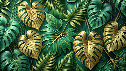 Wall Mural - tropical leaves background wallpaper for your design