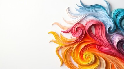 a closeup of a carousel horses mane, painted in bright, swirling colors with intricate designs