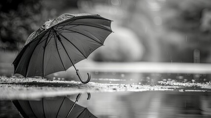 Sticker - an umbrella lying on the ground