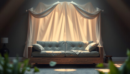 Wall Mural - anxiety relief den isolated with white highlights, png